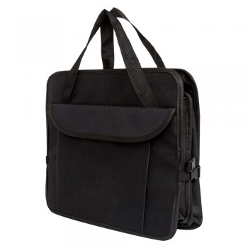 Foldable car organizer with 2 large compartments, zipped cooler compartment, 2 sides pockets with velcro closing and 2 velcro on bottom AIV8779-03