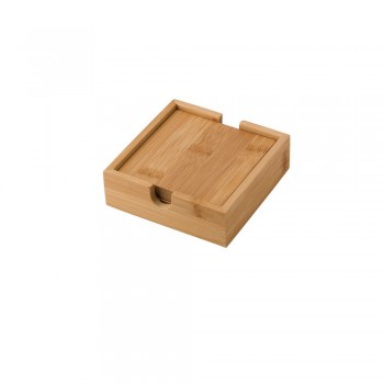 Bamboo cup coaster set, 4 pcs Bamboo coasters, 4 pcs, in bamboo tray AIV8871-17