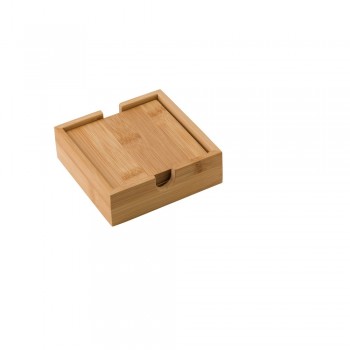 Bamboo cup coaster set, 4 pcs Bamboo coasters, 4 pcs, in bamboo tray AIV8871-17
