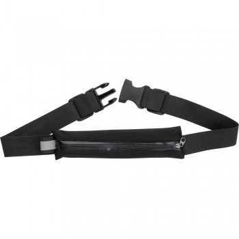 Water resistant waist bag with adjustable rubber band at both sides (2 x 27 cm) and plastic closure, min. circ. approx. 62 cm, max. circ. approx. 93 cm (plus stretching) AIV9445-03