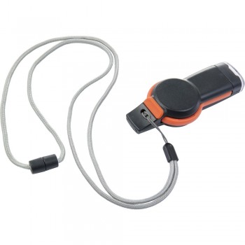 Multifunctional survival tool, functions: whistle, compass, thermometer (°F), light, mirror, magnifying glass and cord with safety closure AIV9740-07