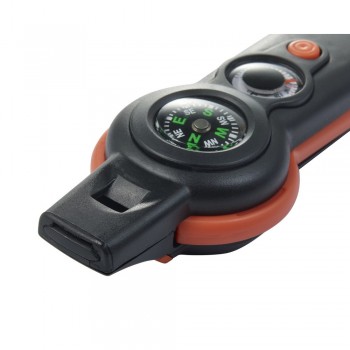Multifunctional survival tool, functions: whistle, compass, thermometer (°F), light, mirror, magnifying glass and cord with safety closure AIV9740-07