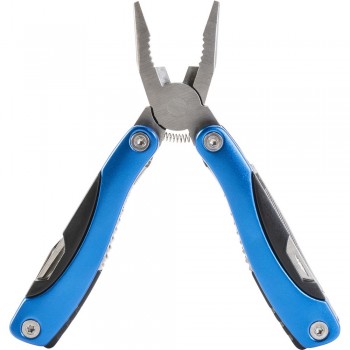 Multifunctional tool, 10 functions: pliers, saw, knife, 2 screwdrivers (flat-head and cross), file, bottle opener, fish scraper, nutcracker and ruler in inches, in pouch AIV9742-11