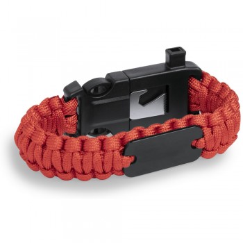 Multifunctional survival tool, functions: flint scraper, fire starter, compass and whistle AIV9781-05