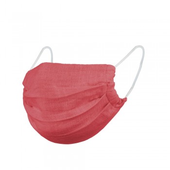 Reusable face mask, non-medical, double layer, made of linen, first wash temperature: 30 degrees Celsius, subsequent washes temperature: 40 degrees Celsius, water sterilization at 100 degrees Celsius, ironing up to 200 degrees Celsius, OEKO-TEX certificat