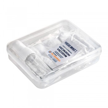 Set in box, 15 ml spray bottle for disinfectant, face mask with silver ions and place for filter, non-medical, reusable, made of 100% polyamide 250 g/m2, silver ions last up to 20 washes, washing temperature up to 90 degrees Celsius, mask made in Poland A