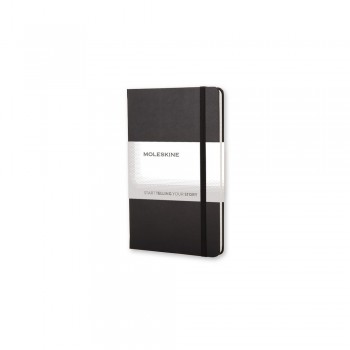 MOLESKINE notebook (approx. A6, pocket), 192 blank pages, hard cover, inner pocket, ribbon marker and elastic band for closing AIVM202-03