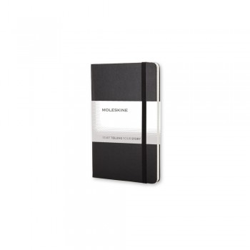 MOLESKINE notebook (approx. A6, pocket), 192 squared pages, hard cover, inner pocket, ribbon marker and elastic band for closing AIVM204-03