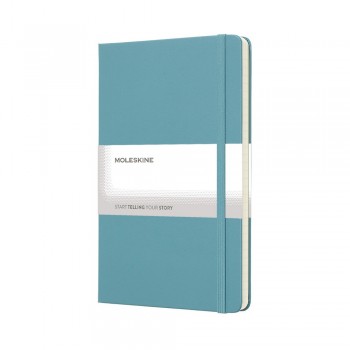 MOLESKINE notebook (approx. A5, large), 240 lined pages, hard cover, inner pocket, ribbon marker and elastic band for closing AIVM301-29