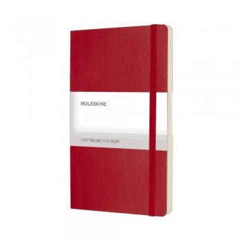 MOLESKINE notebook (approx. A5, large), 192 lined pages, soft cover, inner pocket, ribbon marker and elastic band for closing AIVM303-05