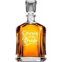 Hermētiska Burbona Karafe ar Uzrakstu - "Cousin Of The Bride" ,Dāvana Vīrietim Pateicība, Izmērs 700Ml