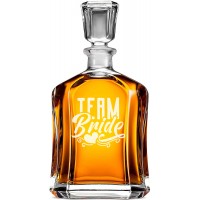 Stikla Viskija Karafe ar Uzrakstu - "Team Bride" ,Dāvana Vīrietim Ar Gravējumu, Izmērs 700Ml