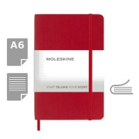 MOLESKINE kabatas piezīmju grāmata A6, līniju, mīksts vāks, sarkanā krāsā MOLESKINE kabatas piezīmju grāmata A6, līniju, mīksts vāks, sarkanā krāsā