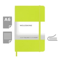 MOLESKINE kabatas piezīmju grāmata A6, līniju, mīksts vāks, laima krāsā