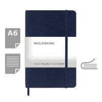MOLESKINE kabatas piezīmju grāmata A6, līniju, mīksts vāks, tumši zilā krāsā MOLESKINE kabatas piezīmju grāmata A6, līniju, mīksts vāks, tumši zilā krāsā