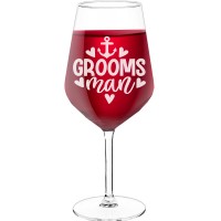 Best Friend Wine Glass With Engraved Text - "Grooms Man", Gifts for Wine Lovers, Size 530ml