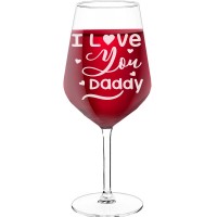 30Th Wine Glass With Engraved Text - "I Love You Daddy", Fiend Gift, Size 530ml
