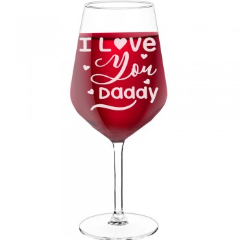 30Th Wine Glass With Engraved Text - "I Love You Daddy", Fiend Gift, Size 530ml