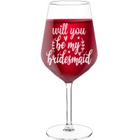 Sparkling Wine Glass With Engraved Text - "Will You Be My Bridesmaid', Birthday Gift Idea, Size 530ml