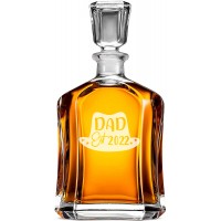 Moderna Burbona Karafe ar Uzrakstu - "Dad Est022" ,Tēta Dzimšanas Dienas Dāvana, Izmērs 700Ml