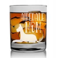 Gift For Men Birthday Unique Under 30 Personalised Rum Glass 270ml With Engraved Text : "Airedale Mom"