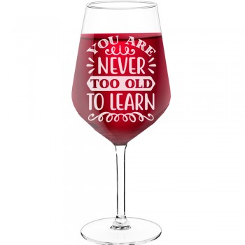 30Th Wine Glass With Engraved Text - "You Are Never Too Old To Learn', Birthday Gift Idea, Size 530ml