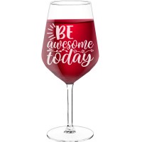 Sparkling Wine Glass With Engraved Text - "Be Awesome Today", Gift for Woman, Size 530ml