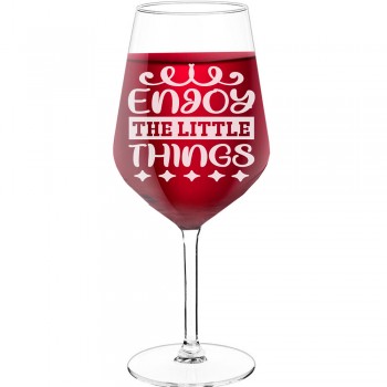 30Th Wine Glass With Engraved Text - "Enjoy The Little Things", Best Friend Gift, Size 530ml