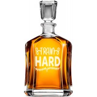 Degvīna Karafe ar Uzrakstu - "Train Hard" ,Dāvana Vīrietim Tētim, Izmērs 700Ml