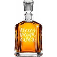 Viskija Dekanteris ar Uzrakstu - "Best Mom Ever" ,Dāvana Mīļotam, Izmērs 700Ml