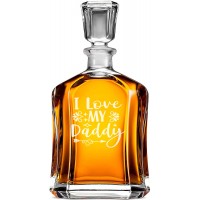 Burbona Dekanteris ar Uzrakstu - "I Love My Daddy" ,Dzimšanas Dienas Dāvanas Ideja, Izmērs 700Ml