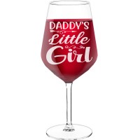 Wine Glass For Men With Engraved Text - "Daddy'S Little Girl", Wine Gift Idea, Size 530ml