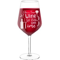 50Th Wine Glass With Engraved Text  "Like A Fine Wine", Size 530ml