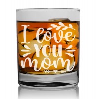 Man Gift Idea Whiskey Glass Whiskey Glass 270ml With Engraved Text : "I Love You Mom"