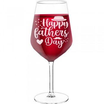 Wine Glass Personalised With Engraved Text - "Happy Father'S Day ", Wine Lover Gifts, Size 530ml