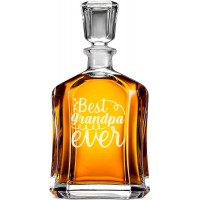 Burbona Karafe ar Uzrakstu - "Best Grandpa Ever" ,Dāvana Vīrietim No Draudzenes, Izmērs 700Ml