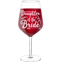 Wine Glass Personalised With Engraved Text - "Daughter Of The Bride', Birthday Gift Idea, Size 530ml