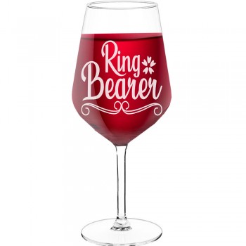 Smieklīga Vīna Glāze ar Uzrakstu - "Ring Bearer 4", Dāvana Draudzenei, Tilpums 530ml