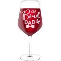 Personalised Wine Glass For Women With Engraved Text - "One proud dad", Wine Lover Gifts, Size 530ml