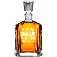 Viskija Dekanteris ar Uzrakstu - "Momma Of The Groom" ,Dāvana Tēvam, Izmērs 700Ml