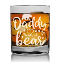 Birthday Gift For Men Personalised Whiskey Glass 270ml With Engraved Text : "Dady Bear "