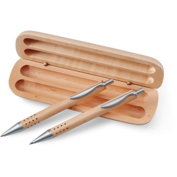 DEMOIN pen and pencil gift set in wooden box