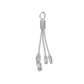 BLUE 4 in 1 key ring charging cable