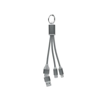 BLUE 4 in 1 key ring charging cable
