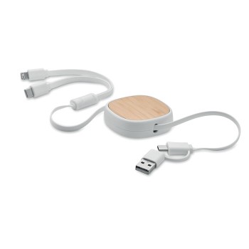 TOGOBAM retractable charging cable with bamboo