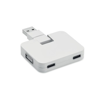 SQUARE-C 4 pieslēgvietu USB centrmezgls