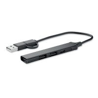 CURRENT pārstrādāta alumīnija 4 pieslēgvietu USB centrmezgls