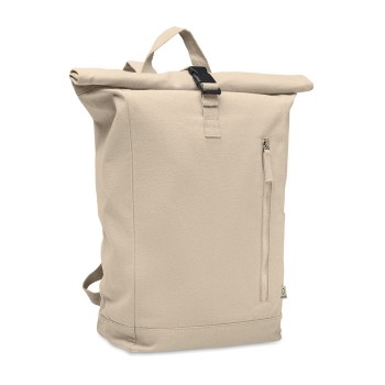 KAMET pārstrādātas kokvilnas rolltop mugursoma 390 g/m²