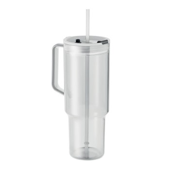 MUGORA RPET glāze ar salmiņu 1200 ml MUGORA RPET glāze ar salmiņu 1200 ml
