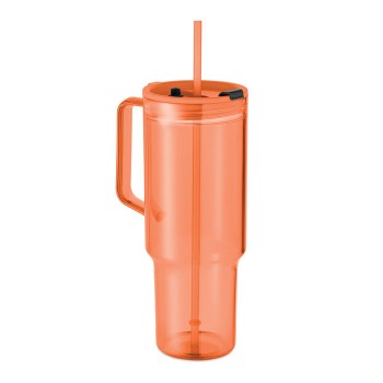 MUGORA RPET glāze ar salmiņu 1200 ml MUGORA RPET glāze ar salmiņu 1200 ml